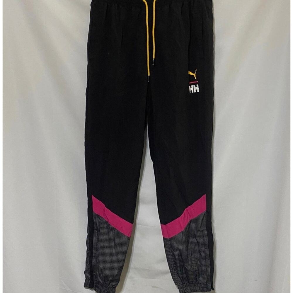 Puma Helly Hansen MENS SIZE 2XL ATHLETIC PANTS BLACK PINK ACCENT DRAWSTRING
